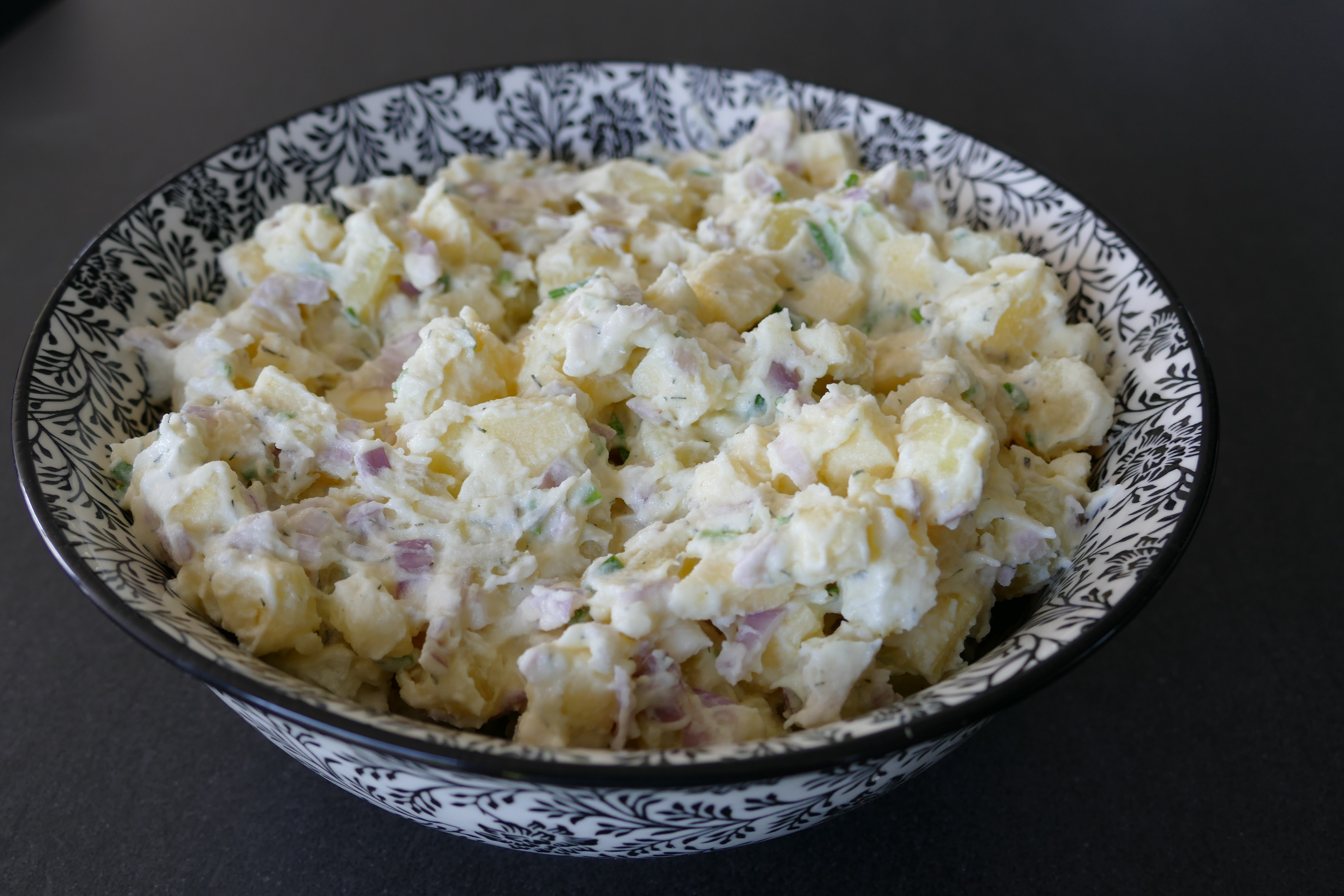 Aardappelsalade met zure room