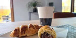 Chocolade croissants met walnoten (snel klaar)